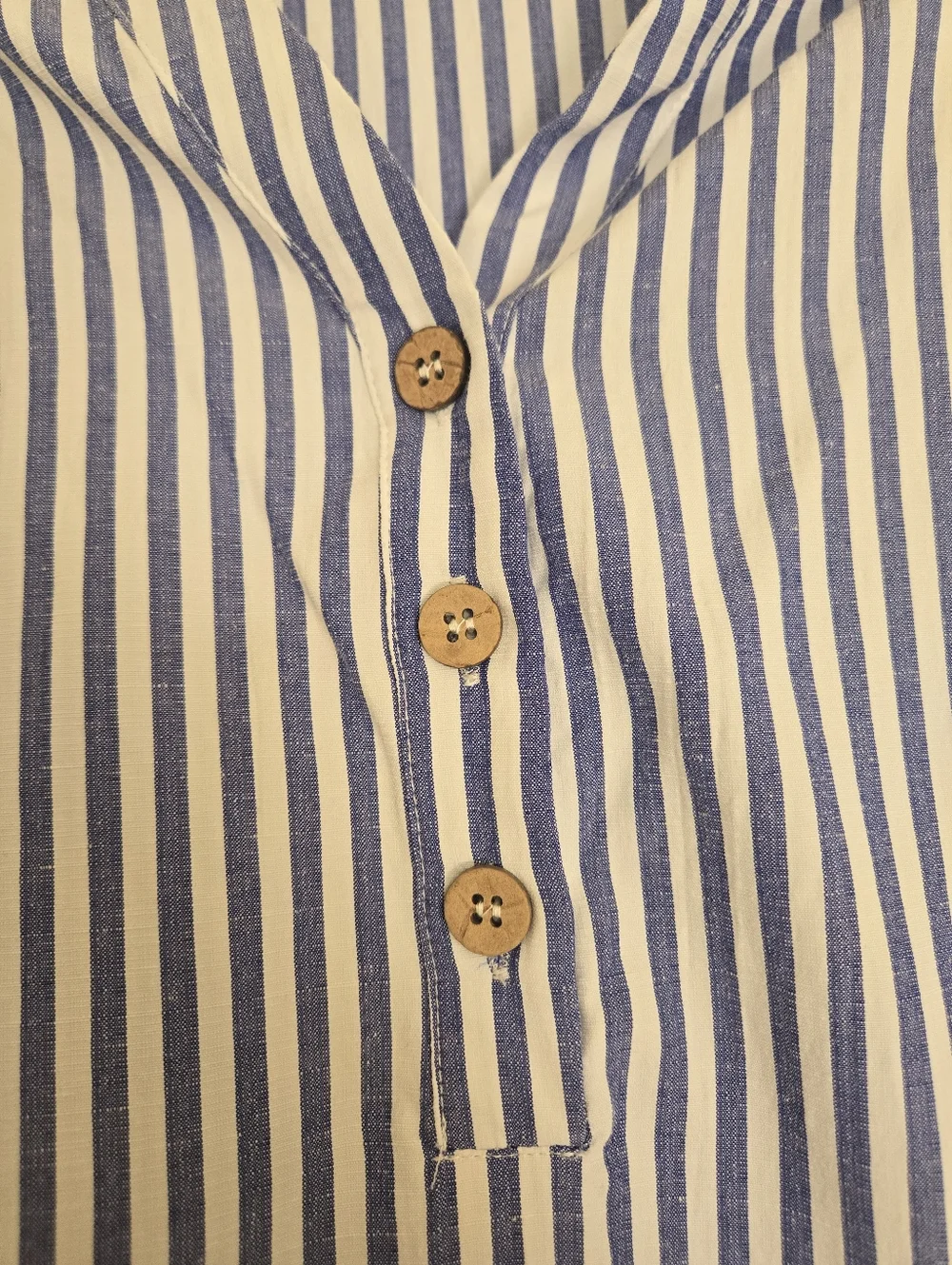 Cupshe Blue White Striped Cover Up Tunic Cotton Blend Beach Size Large - Picture 4 of 5
